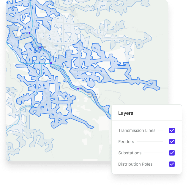View of the map page of the application.